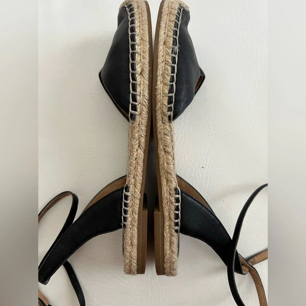 Joie Leather Calo Espadrille Ankle Strap Sandal size 7.5 Classic Capsule *Flawed